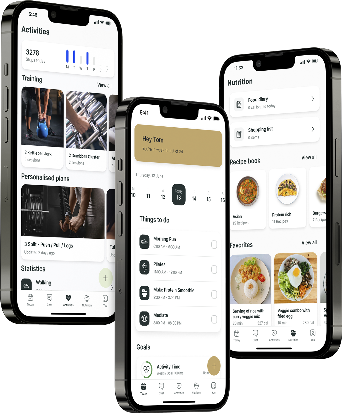 A mockup of the coaching app showcasing the features.